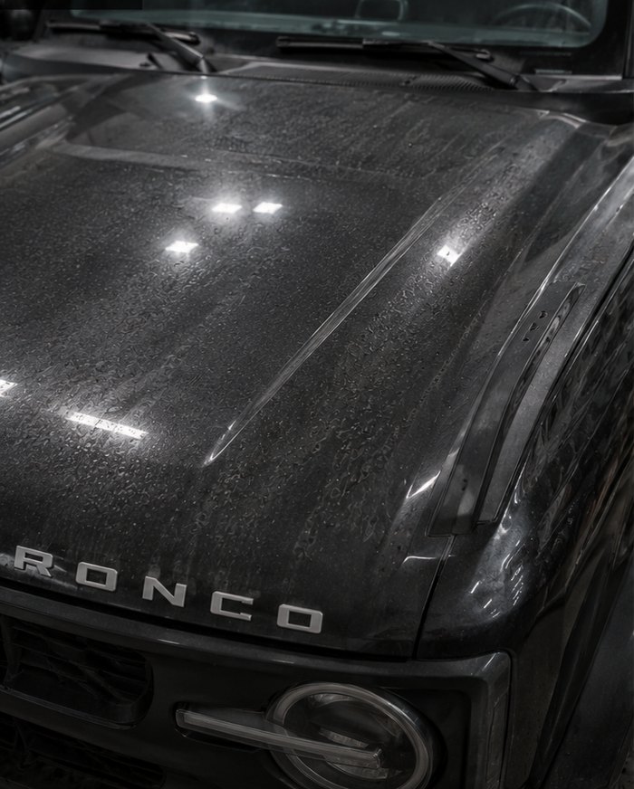 Car paint before and after cut, polish and coating — before
